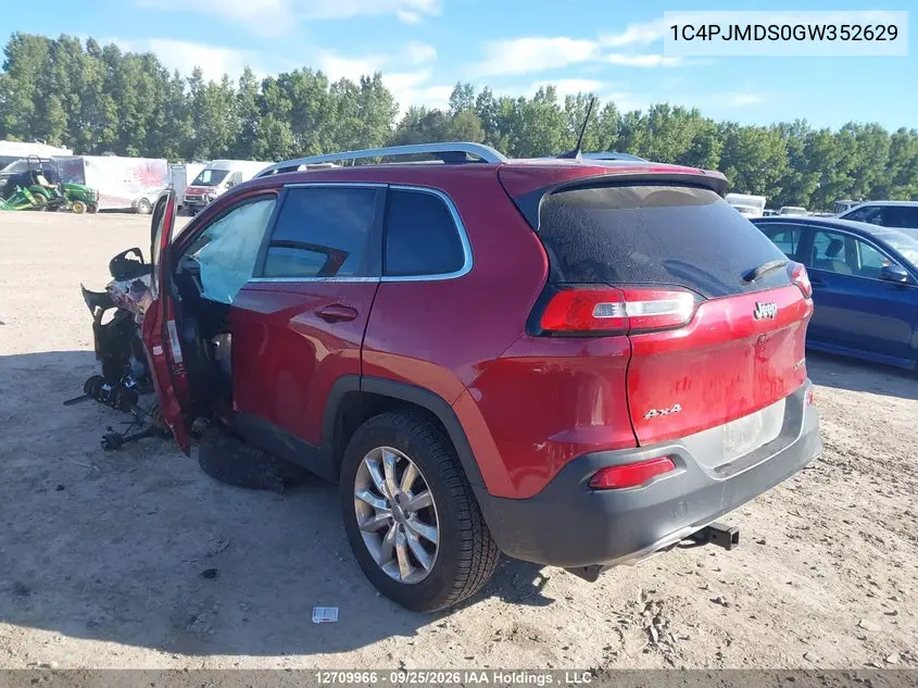 2016 JEEP CHEROKEE VIN 1C4PJMDS0GW352629 — фото 3
