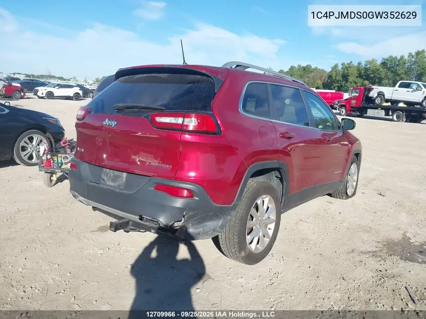 2016 JEEP CHEROKEE VIN 1C4PJMDS0GW352629 — фото 4