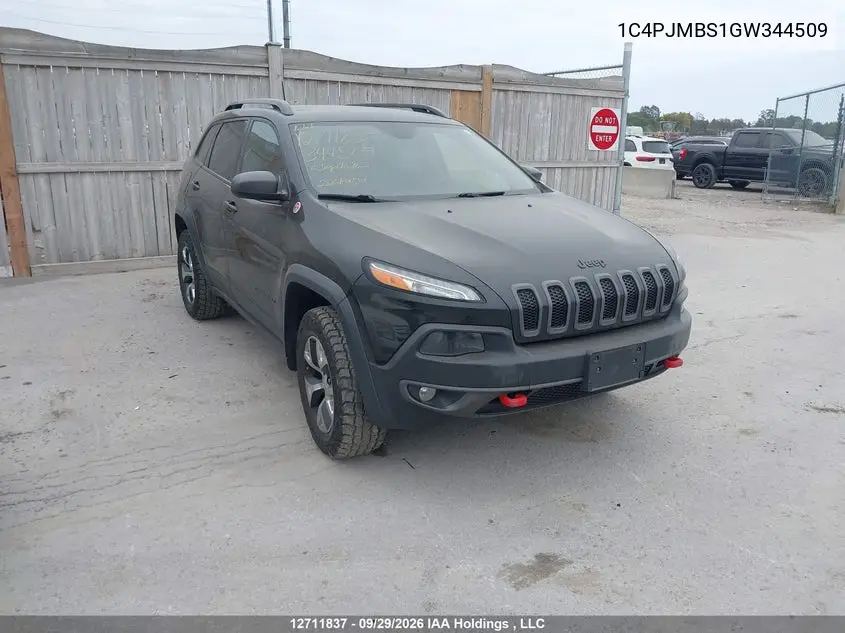 JEEP CHEROKEE 2016, VIN 1C4PJMBS1GW344509