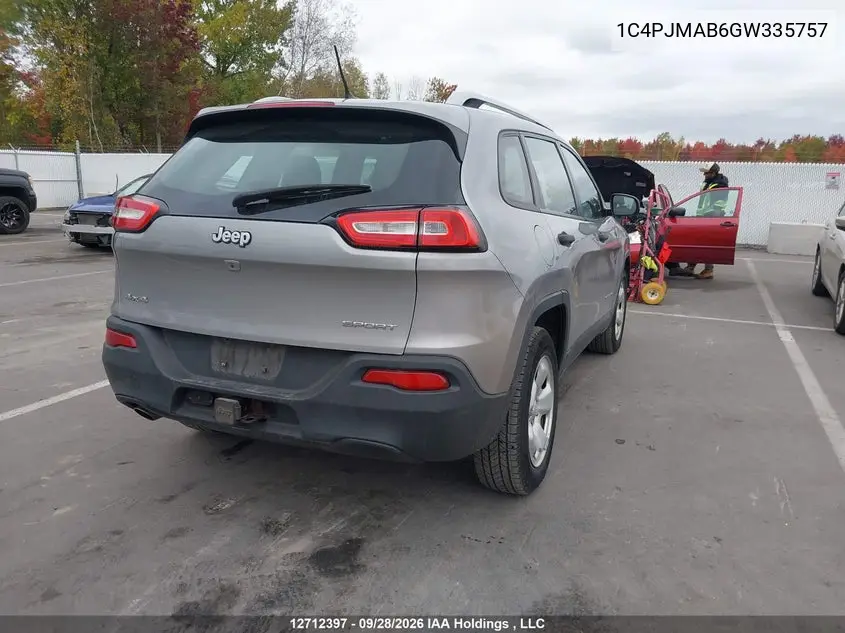 2016 JEEP CHEROKEE VIN 1C4PJMAB6GW335757 — фото 4