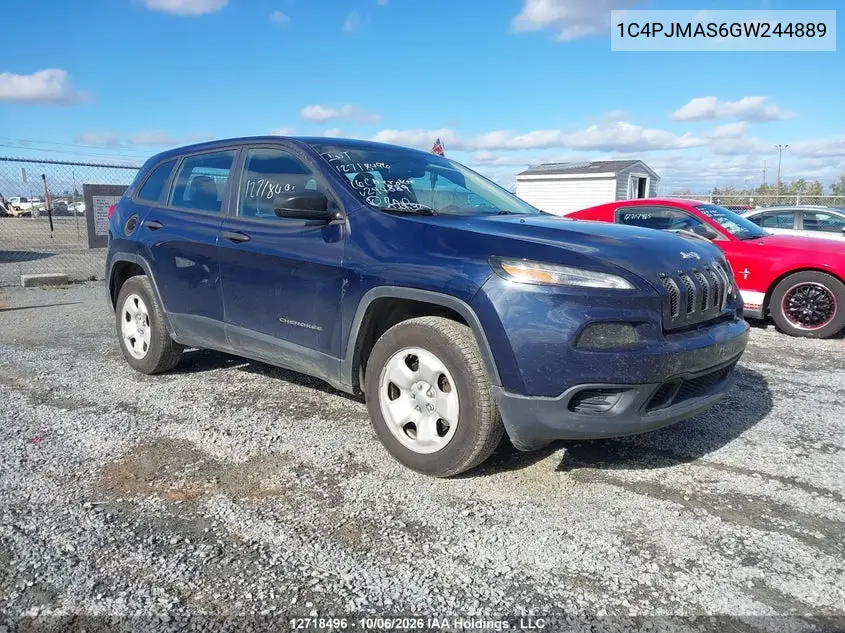 JEEP CHEROKEE 2016, VIN 1C4PJMAS6GW244889