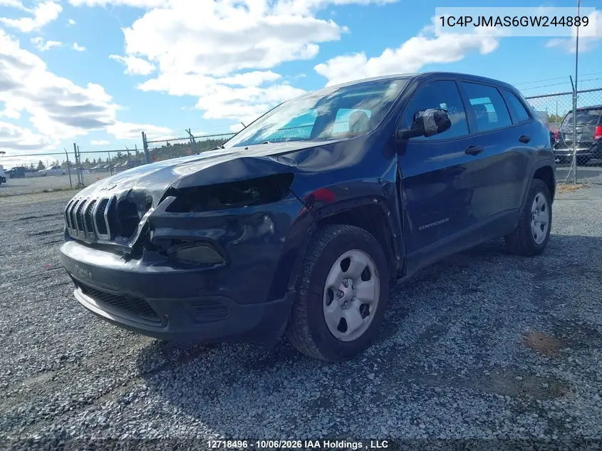 2016 JEEP CHEROKEE VIN 1C4PJMAS6GW244889 — фото 2
