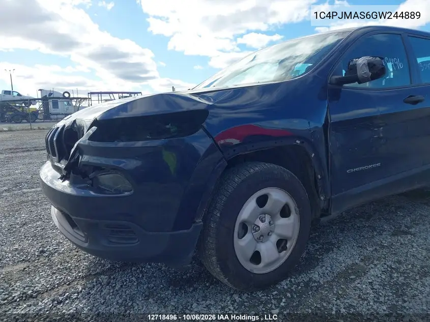 2016 JEEP CHEROKEE VIN 1C4PJMAS6GW244889 — фото 6