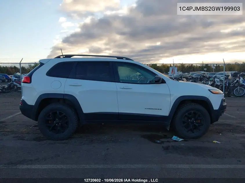 2016 JEEP CHEROKEE VIN 1C4PJMBS2GW199903 — фото 13