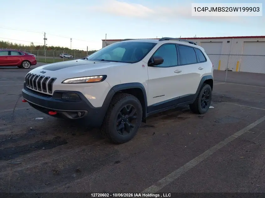 2016 JEEP CHEROKEE VIN 1C4PJMBS2GW199903 — фото 2