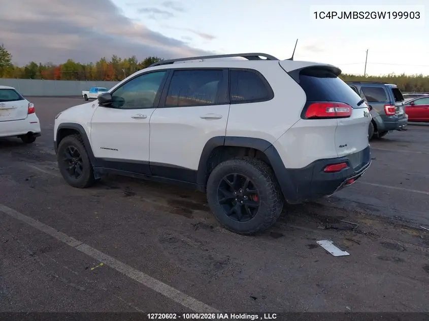 2016 JEEP CHEROKEE VIN 1C4PJMBS2GW199903 — фото 3