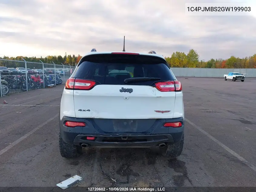 2016 JEEP CHEROKEE VIN 1C4PJMBS2GW199903 — фото 6