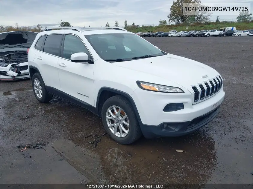 JEEP CHEROKEE 2016, VIN 1C4PJMCB9GW149725