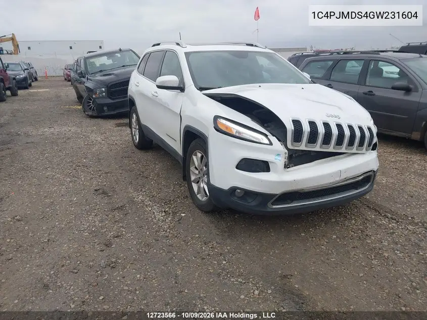 JEEP CHEROKEE 2016, VIN 1C4PJMDS4GW231604