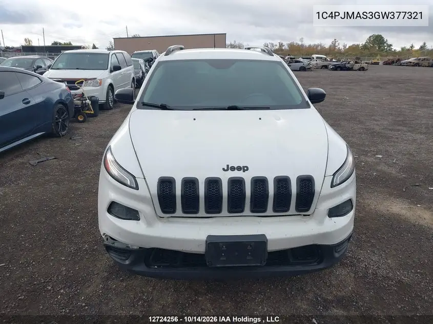 2016 JEEP CHEROKEE VIN 1C4PJMAS3GW377321 — фото 12