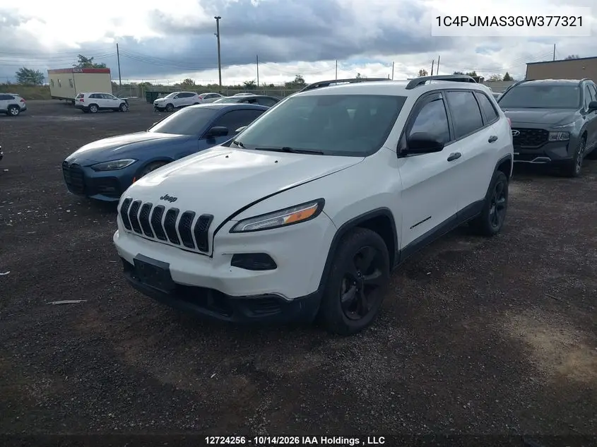 2016 JEEP CHEROKEE VIN 1C4PJMAS3GW377321 — фото 2