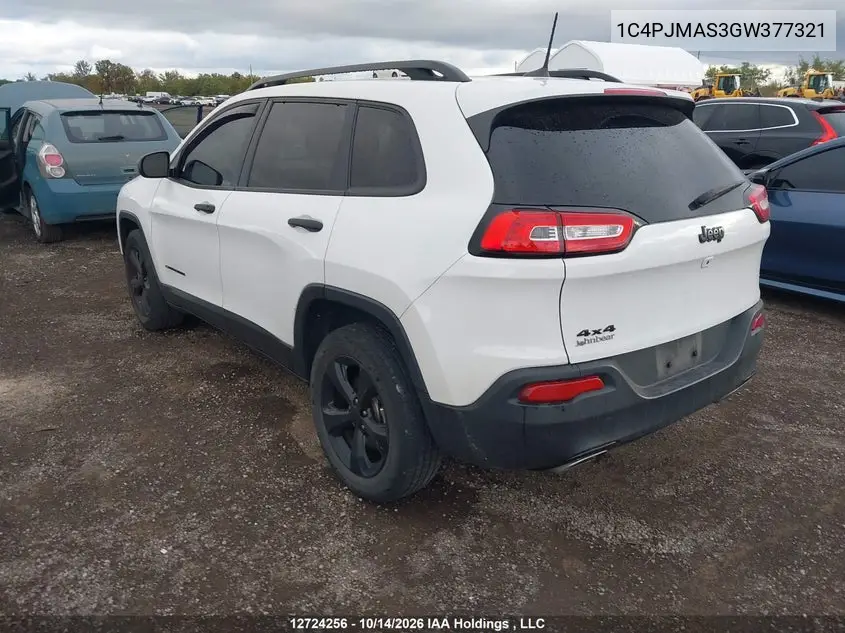 2016 JEEP CHEROKEE VIN 1C4PJMAS3GW377321 — фото 3