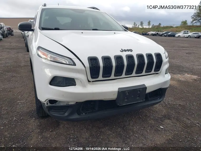 2016 JEEP CHEROKEE VIN 1C4PJMAS3GW377321 — фото 6