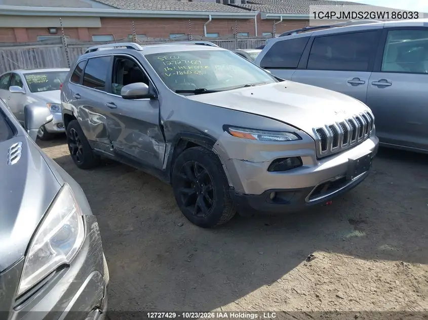 JEEP CHEROKEE 2016, VIN 1C4PJMDS2GW186033