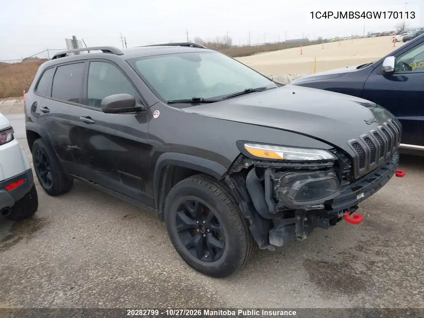 JEEP CHEROKEE 2016, VIN 1C4PJMBS4GW170113