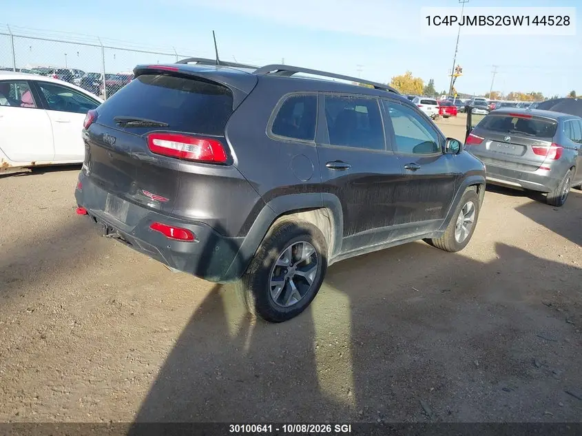 2016 JEEP CHEROKEE VIN 1C4PJMBS2GW144528 — фото 4