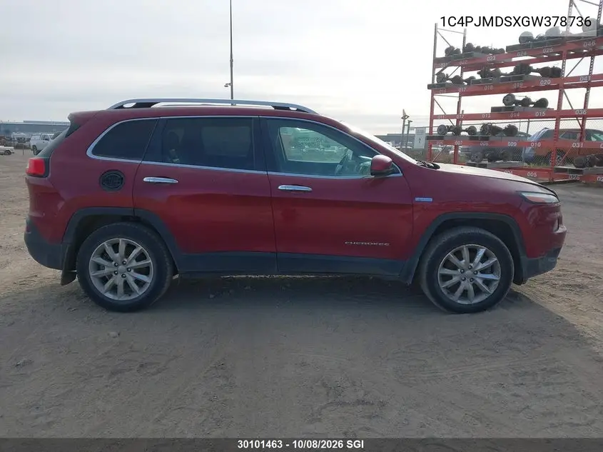 2016 JEEP CHEROKEE VIN 1C4PJMDSXGW378736 — фото 13