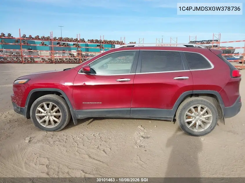 2016 JEEP CHEROKEE VIN 1C4PJMDSXGW378736 — фото 14