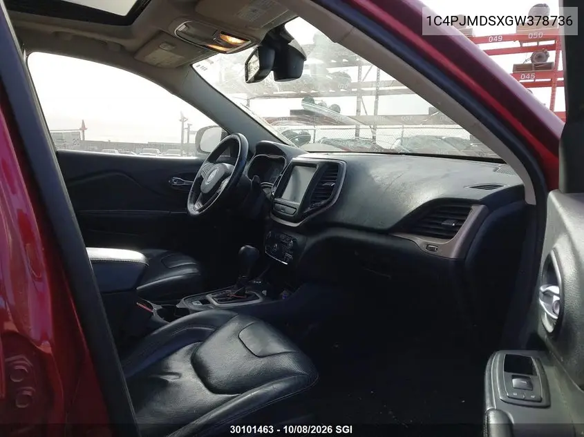 2016 JEEP CHEROKEE VIN 1C4PJMDSXGW378736 — фото 5