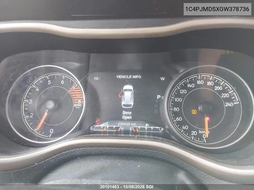 2016 JEEP CHEROKEE VIN 1C4PJMDSXGW378736 — фото 7