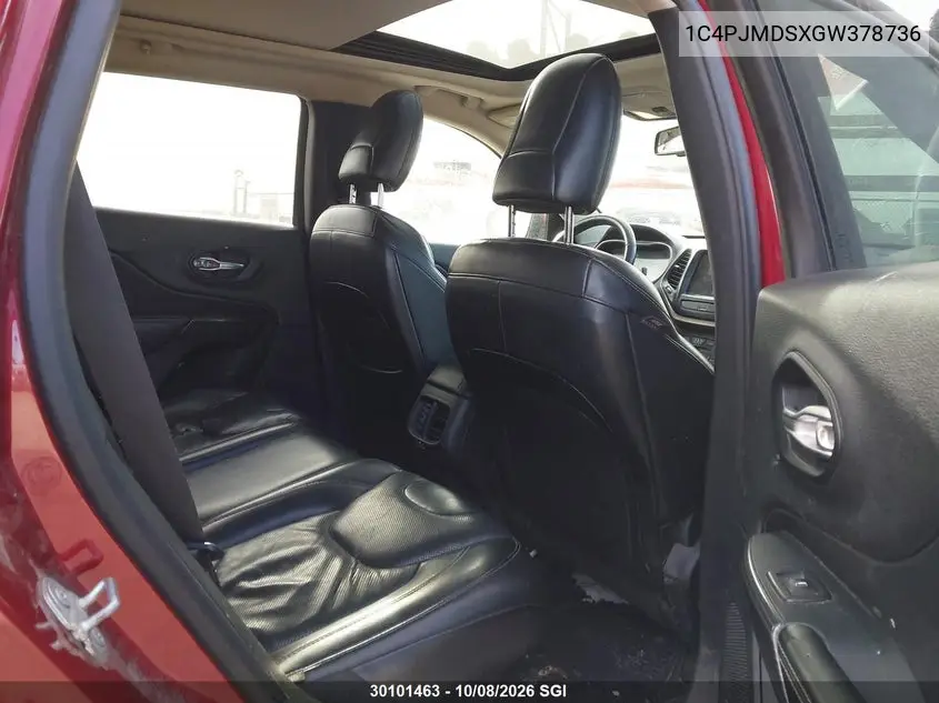 2016 JEEP CHEROKEE VIN 1C4PJMDSXGW378736 — фото 8