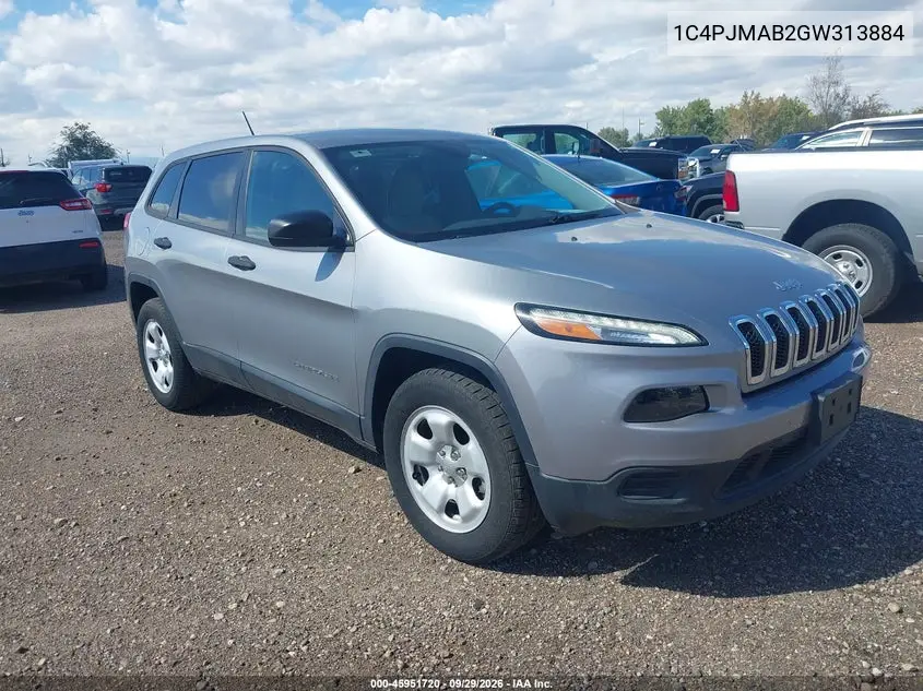 JEEP CHEROKEE 2016, VIN 1C4PJMAB2GW313884