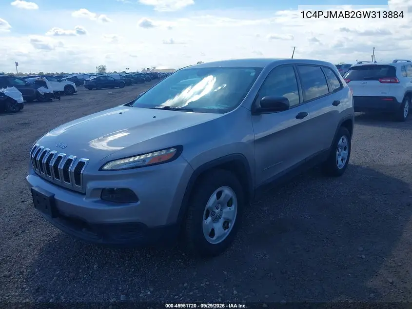 2016 JEEP CHEROKEE VIN 1C4PJMAB2GW313884 — фото 2