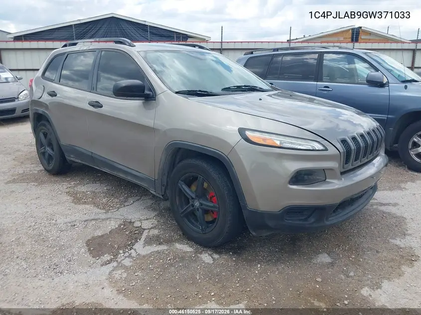 JEEP CHEROKEE 2016, VIN 1C4PJLAB9GW371033