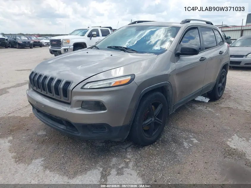 2016 JEEP CHEROKEE VIN 1C4PJLAB9GW371033 — фото 2