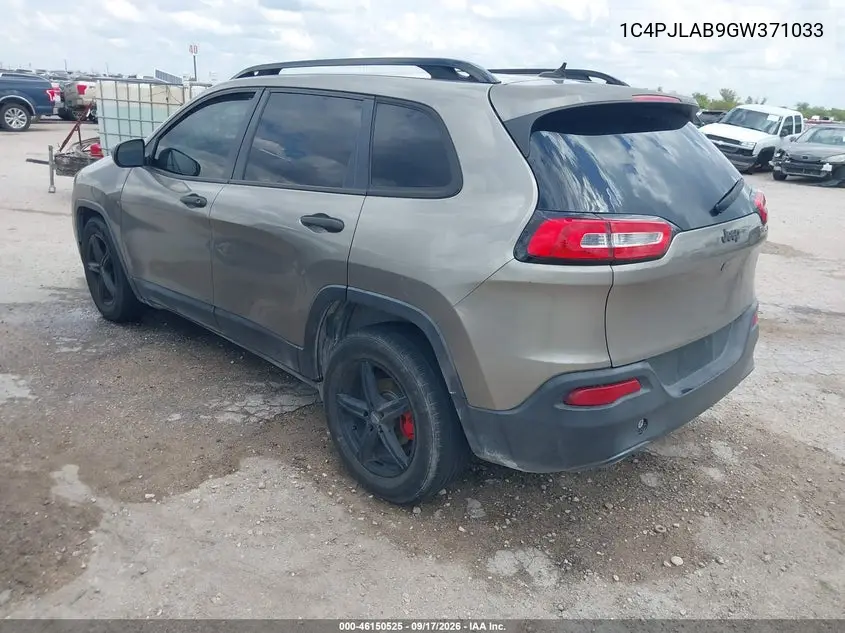 2016 JEEP CHEROKEE VIN 1C4PJLAB9GW371033 — фото 3
