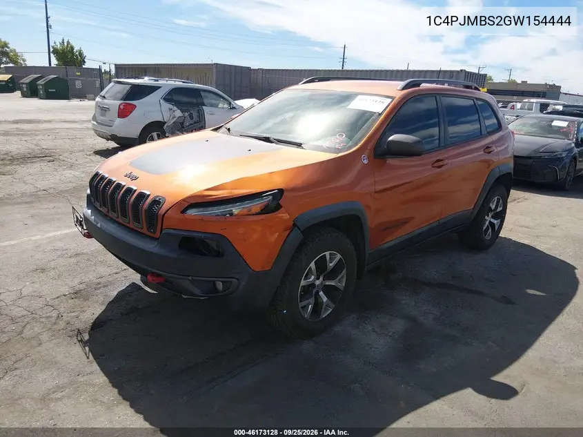 2016 JEEP CHEROKEE VIN 1C4PJMBS2GW154444 — фото 2