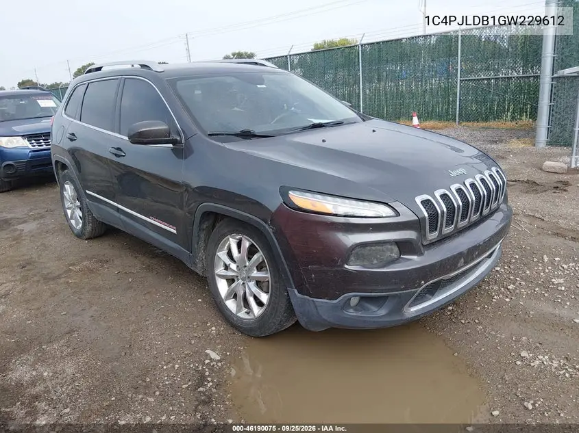 JEEP CHEROKEE 2016, VIN 1C4PJLDB1GW229612