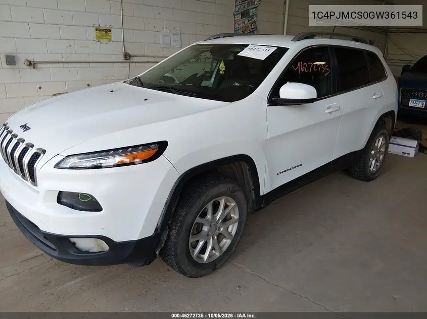 2016 JEEP CHEROKEE VIN 1C4PJMCS0GW361543 — фото 2