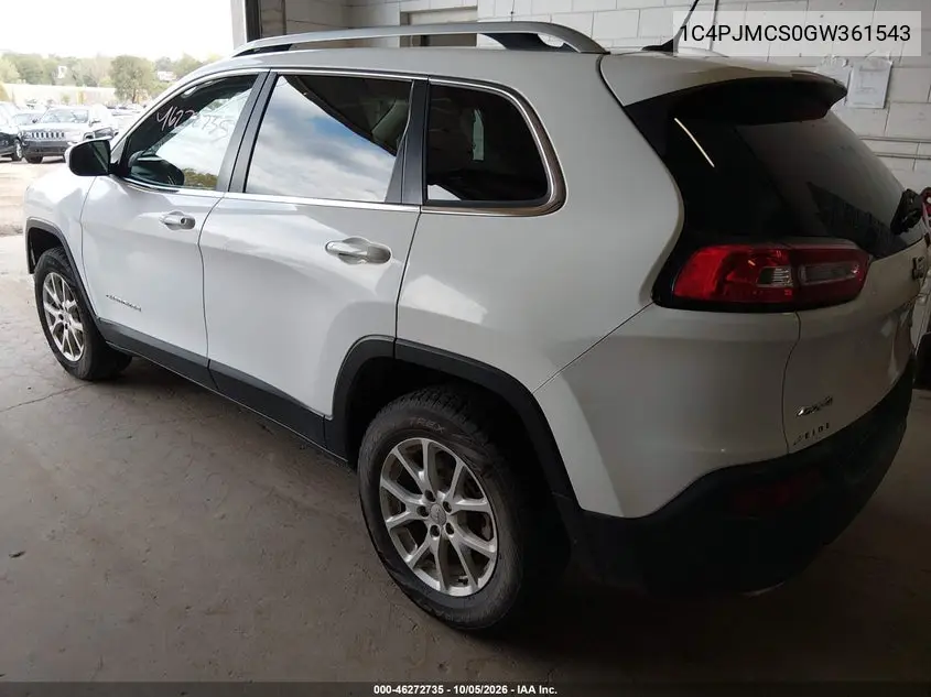 2016 JEEP CHEROKEE VIN 1C4PJMCS0GW361543 — фото 3