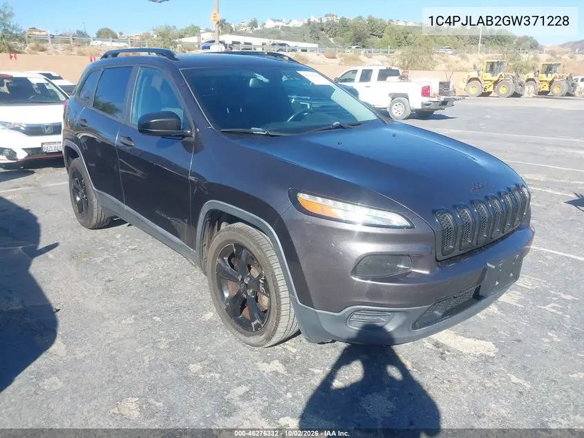 JEEP CHEROKEE 2016, VIN 1C4PJLAB2GW371228