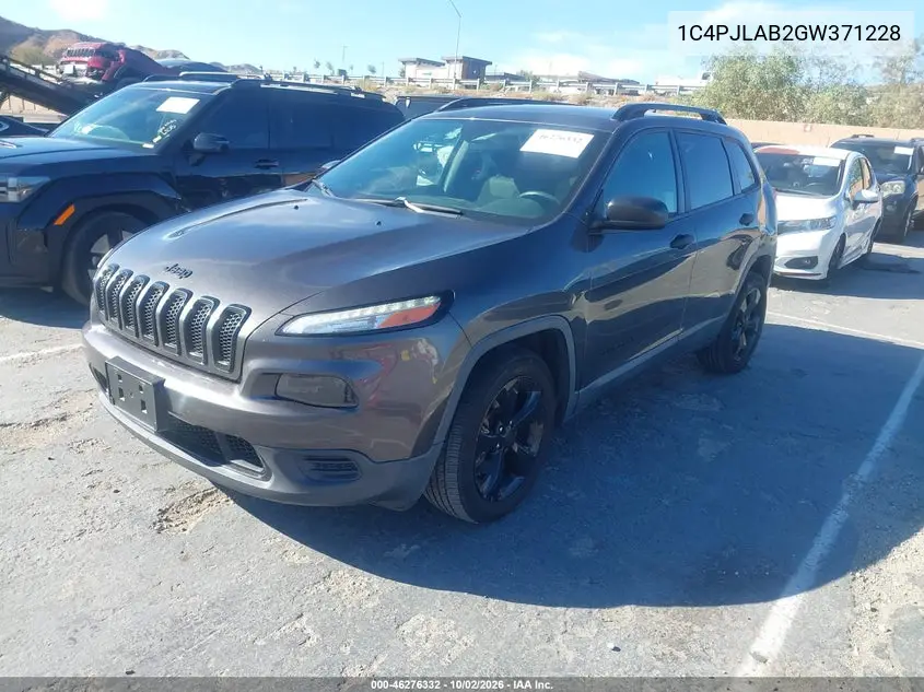 2016 JEEP CHEROKEE VIN 1C4PJLAB2GW371228 — фото 2