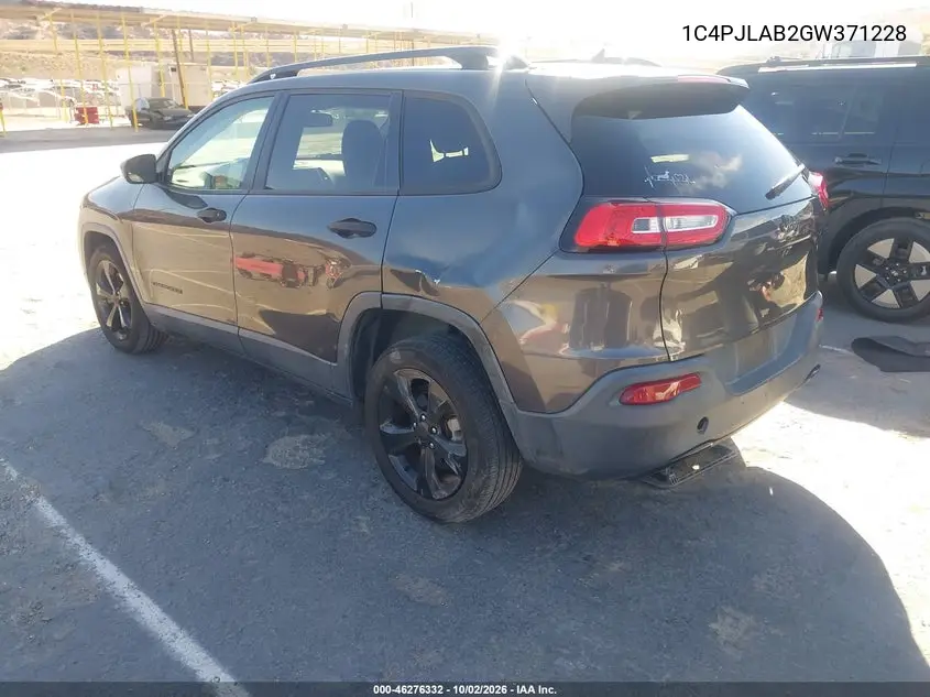 2016 JEEP CHEROKEE VIN 1C4PJLAB2GW371228 — фото 3