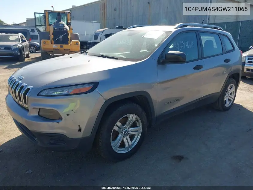 2016 JEEP CHEROKEE VIN 1C4PJMAS4GW211065 — фото 2