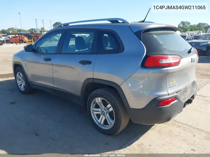 2016 JEEP CHEROKEE VIN 1C4PJMAS4GW211065 — фото 3