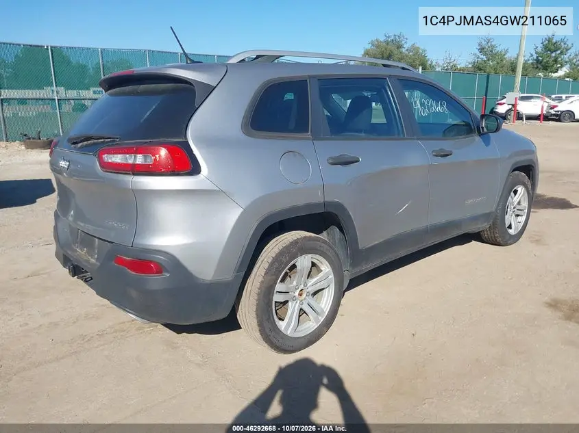 2016 JEEP CHEROKEE VIN 1C4PJMAS4GW211065 — фото 4