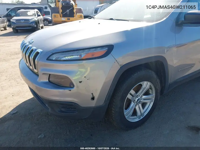 2016 JEEP CHEROKEE VIN 1C4PJMAS4GW211065 — фото 6