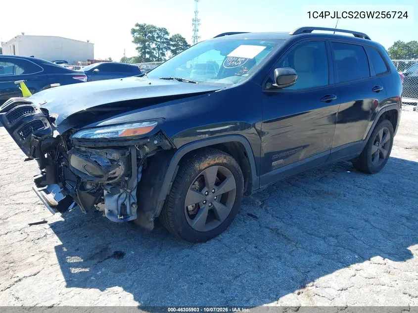 2016 JEEP CHEROKEE VIN 1C4PJLCS2GW256724 — фото 2