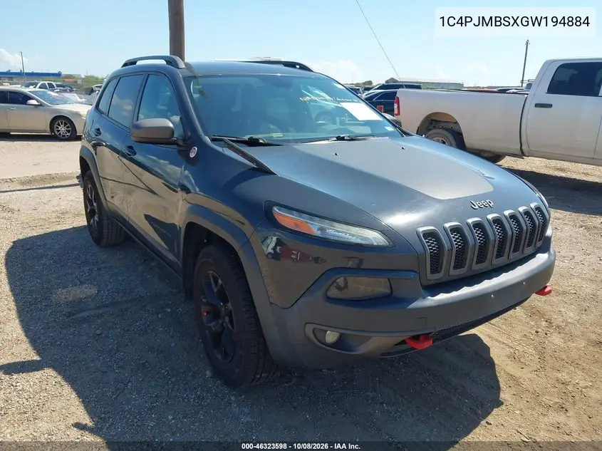 JEEP CHEROKEE 2016, VIN 1C4PJMBSXGW194884