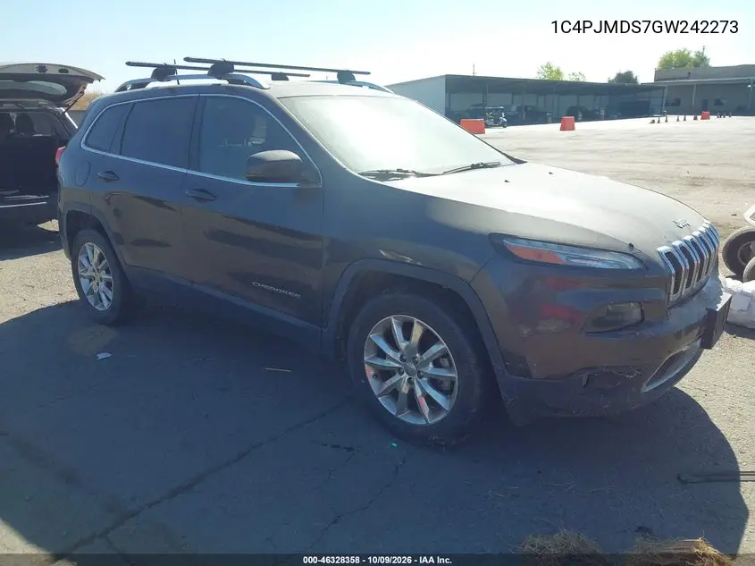 JEEP CHEROKEE 2016, VIN 1C4PJMDS7GW242273
