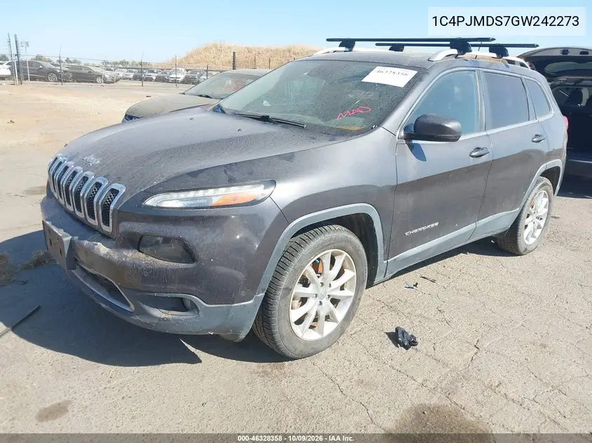 2016 JEEP CHEROKEE VIN 1C4PJMDS7GW242273 — фото 2