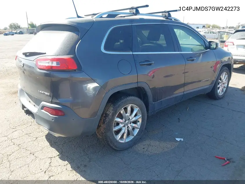 2016 JEEP CHEROKEE VIN 1C4PJMDS7GW242273 — фото 4
