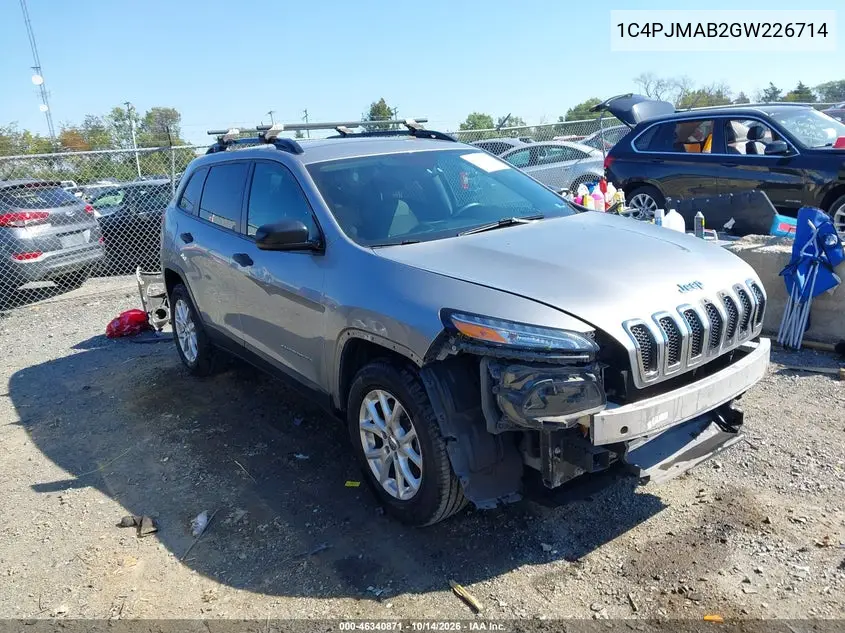 JEEP CHEROKEE 2016, VIN 1C4PJMAB2GW226714