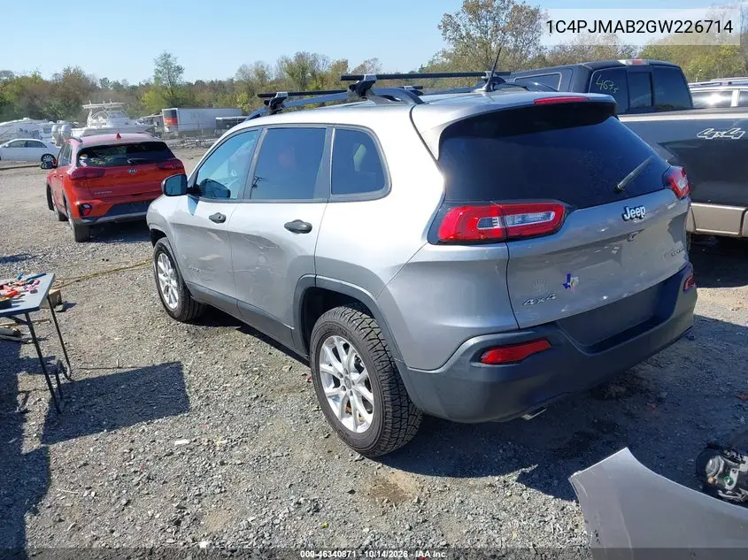 2016 JEEP CHEROKEE VIN 1C4PJMAB2GW226714 — фото 3