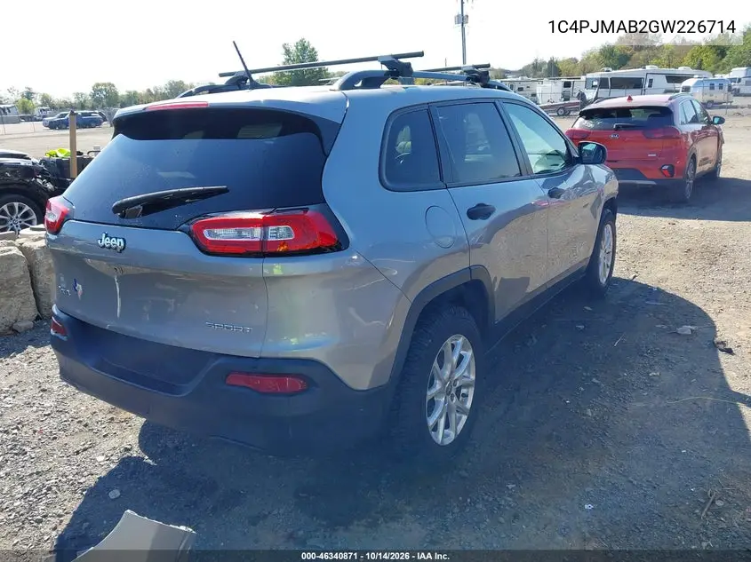 2016 JEEP CHEROKEE VIN 1C4PJMAB2GW226714 — фото 4