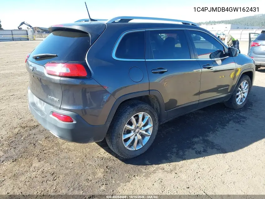 2016 JEEP CHEROKEE VIN 1C4PJMDB4GW162431 — фото 4